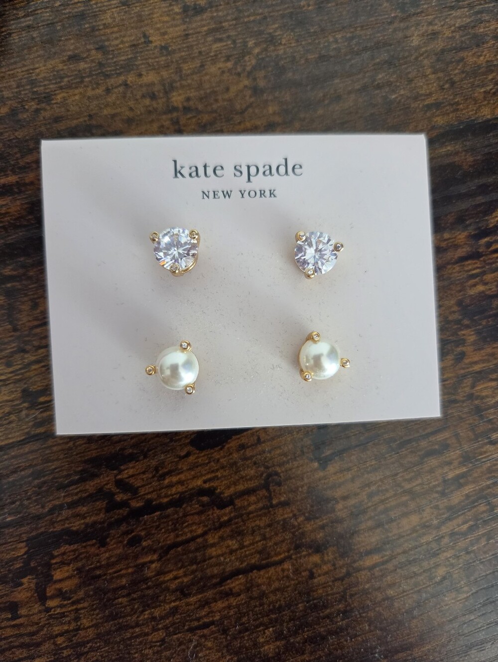 kate spade Rise And Shine Pearl and Crystal Stud Earrings - Picture 2 of 3